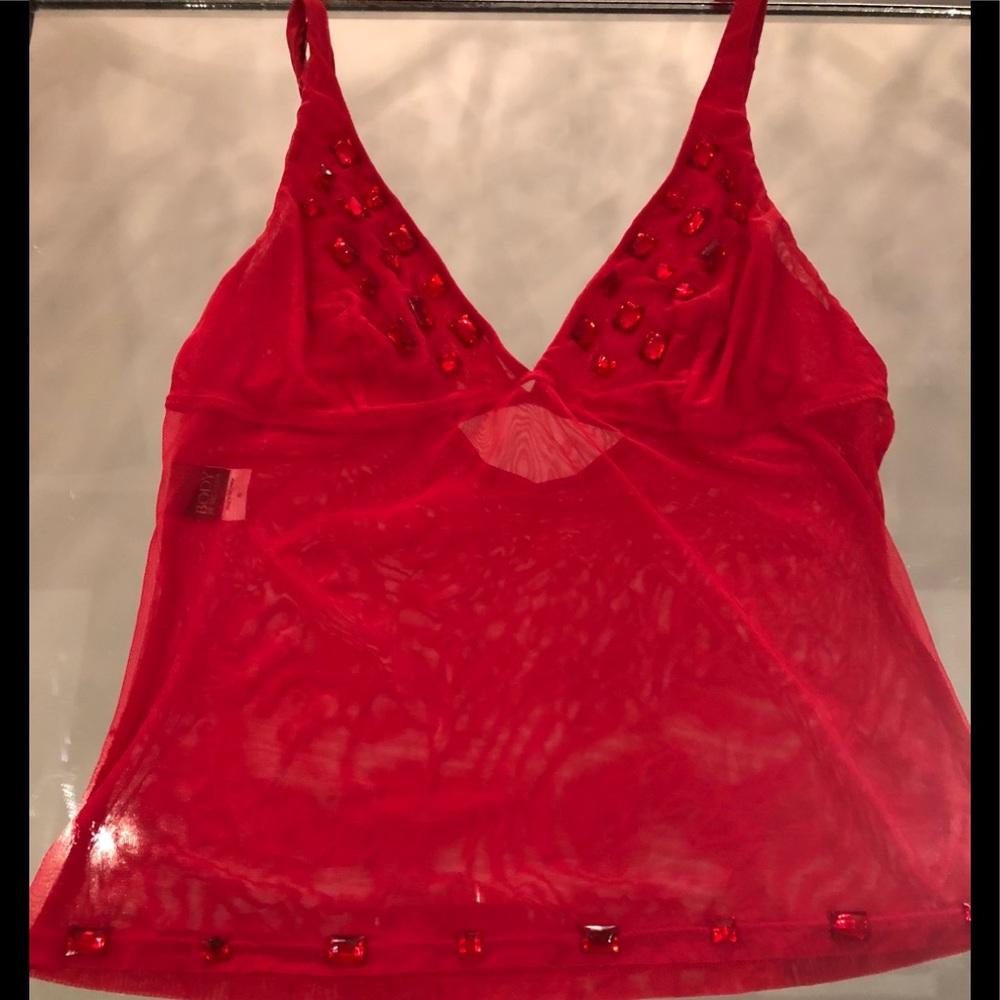 VSS sheer embellished cami perfect for Vday ❤️